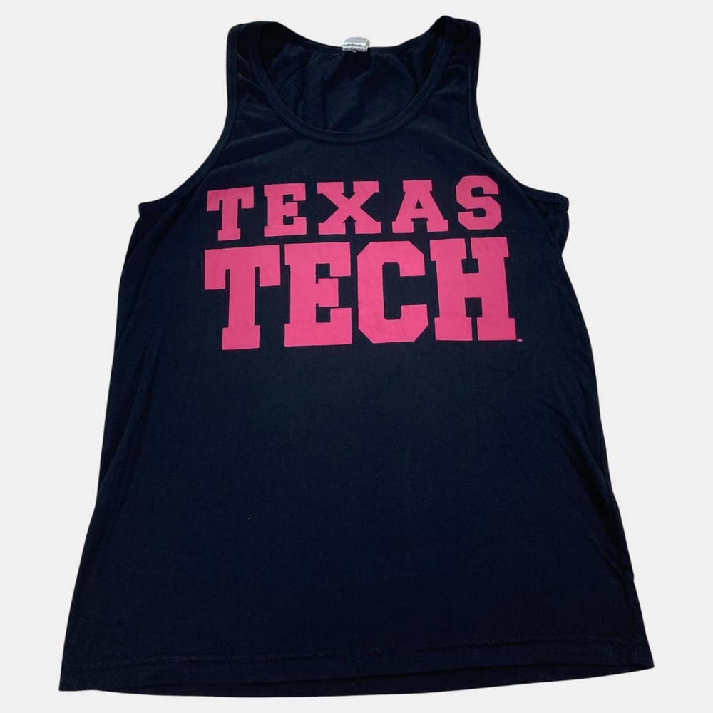 Texas Tech Red Raiders Womens Graphic Tank Top M Black Pink Game Day Casual New